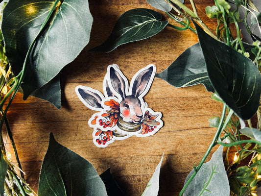 Hare Sticker | Waterproof Sticker | Cottagecore | Vinyl Sticker | Laptop Sticker | Planner Sticker | Journal Sticker | Water Bottle Sticker