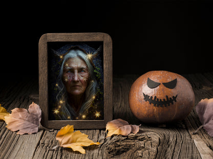 Witch Art Digital Print - Forest Witch Crone Printable Art Instant Download