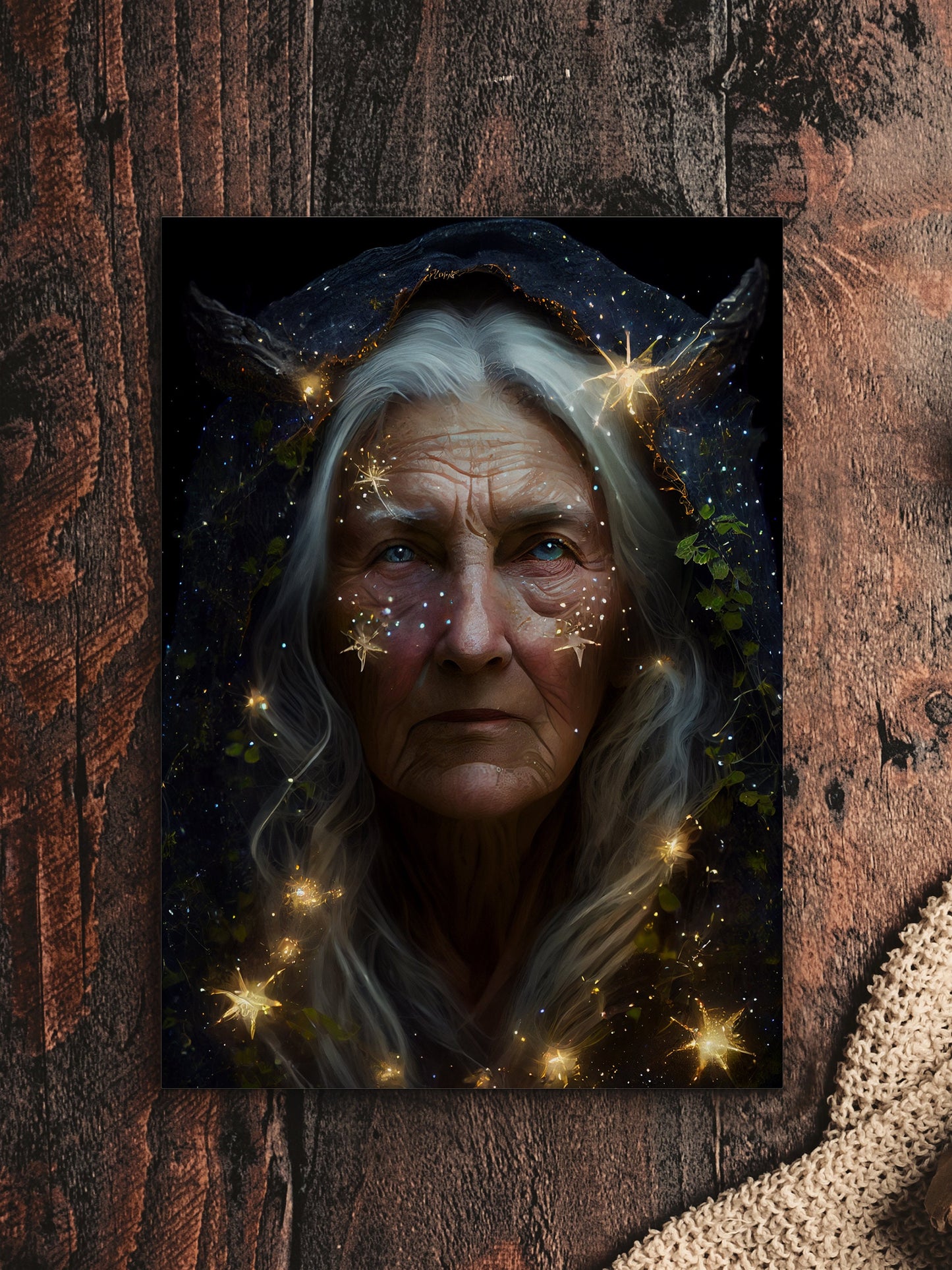 Witch Art Digital Print - Forest Witch Crone Printable Art Instant Download