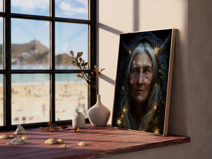 Witch Art Digital Print - Forest Witch Crone Printable Art Instant Download