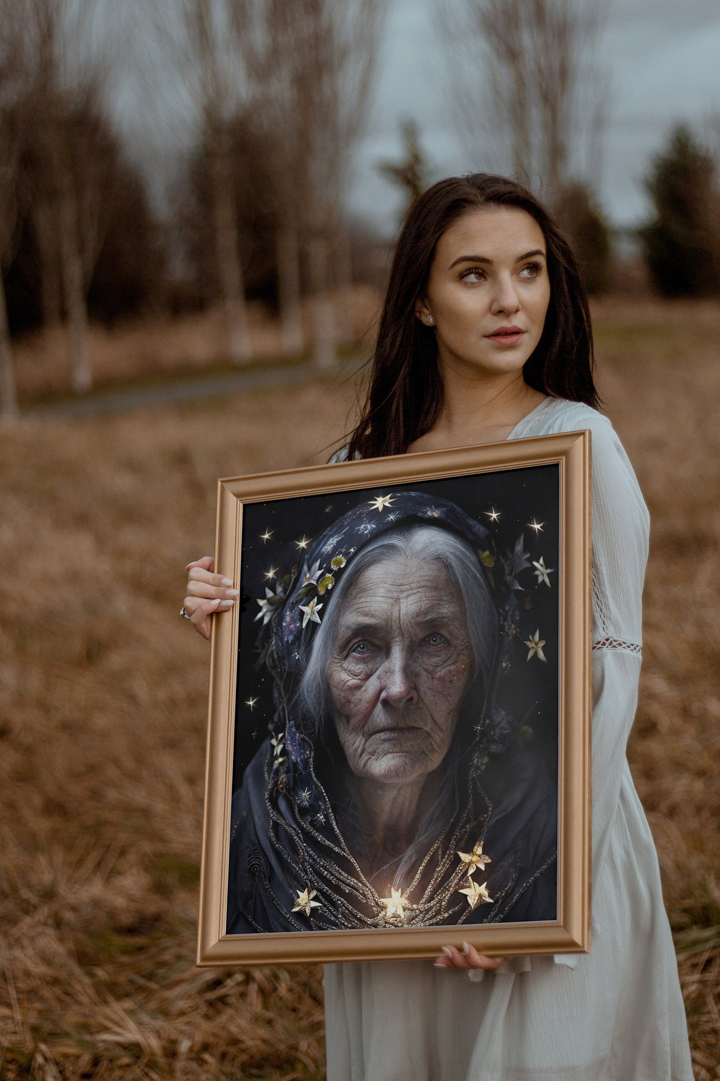 Witch Art Digital Print - Forest Witch Printable Art Instant Download