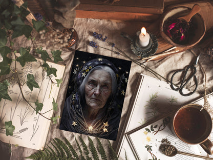 Witch Art Digital Print - Forest Witch Printable Art Instant Download