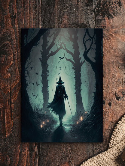Witch Art - Forest Witch Artwork Printable Digital Art Print Instant Download