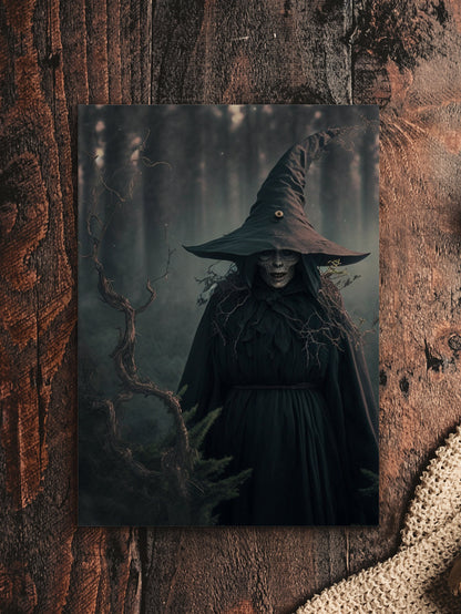 Witch Art Digital Print - Forest Witch Printable Wall Art Instant Download