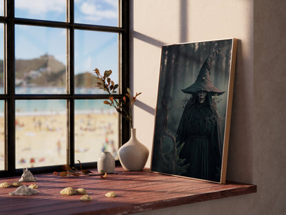 Witch Art Digital Print - Forest Witch Printable Wall Art Instant Download