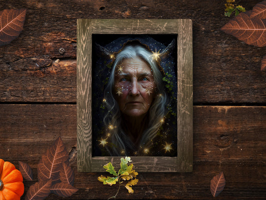 Witch Art Digital Print - Forest Witch Crone Printable Art Instant Download