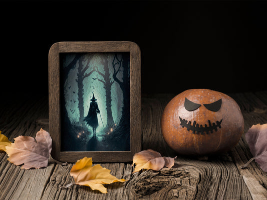 Witch Art - Forest Witch Artwork Printable Digital Art Print Instant Download