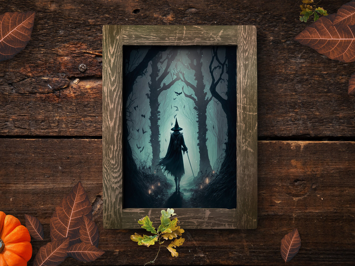 Witch Art - Forest Witch Artwork Printable Digital Art Print Instant Download