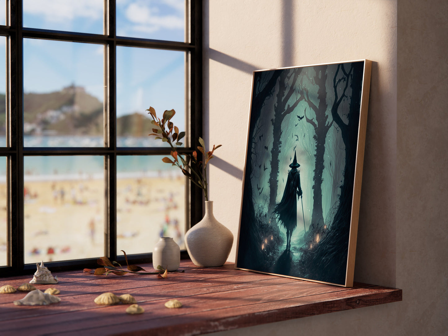 Witch Art - Forest Witch Artwork Printable Digital Art Print Instant Download