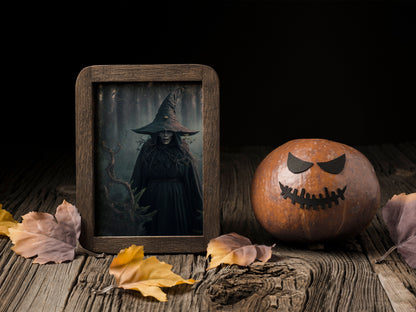 Witch Art Digital Print - Forest Witch Printable Wall Art Instant Download