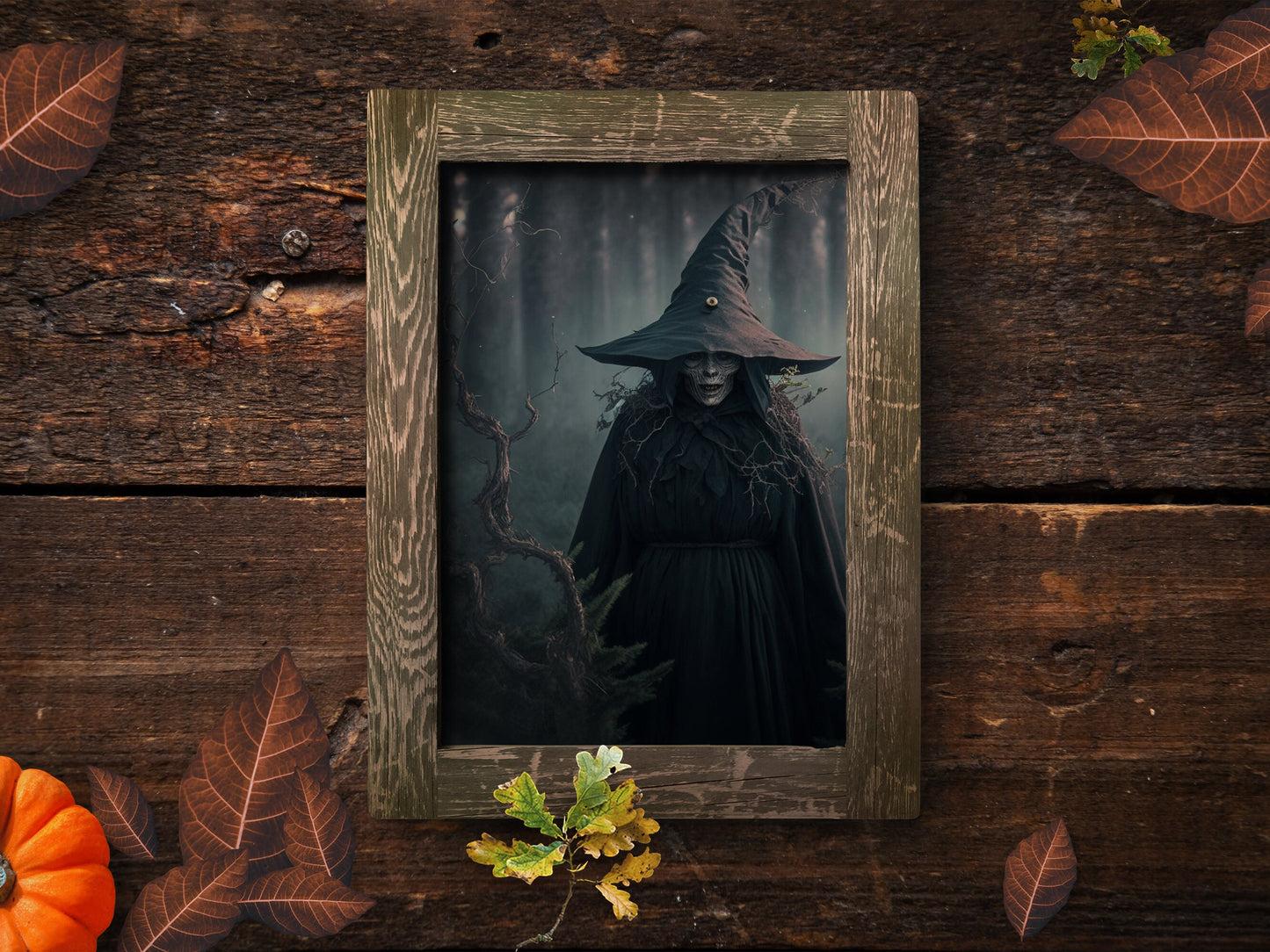 Witch Art Digital Print - Forest Witch Printable Wall Art Instant Download