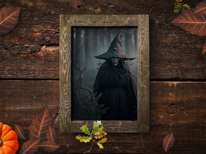 Witch Art Digital Print - Forest Witch Printable Wall Art Instant Download